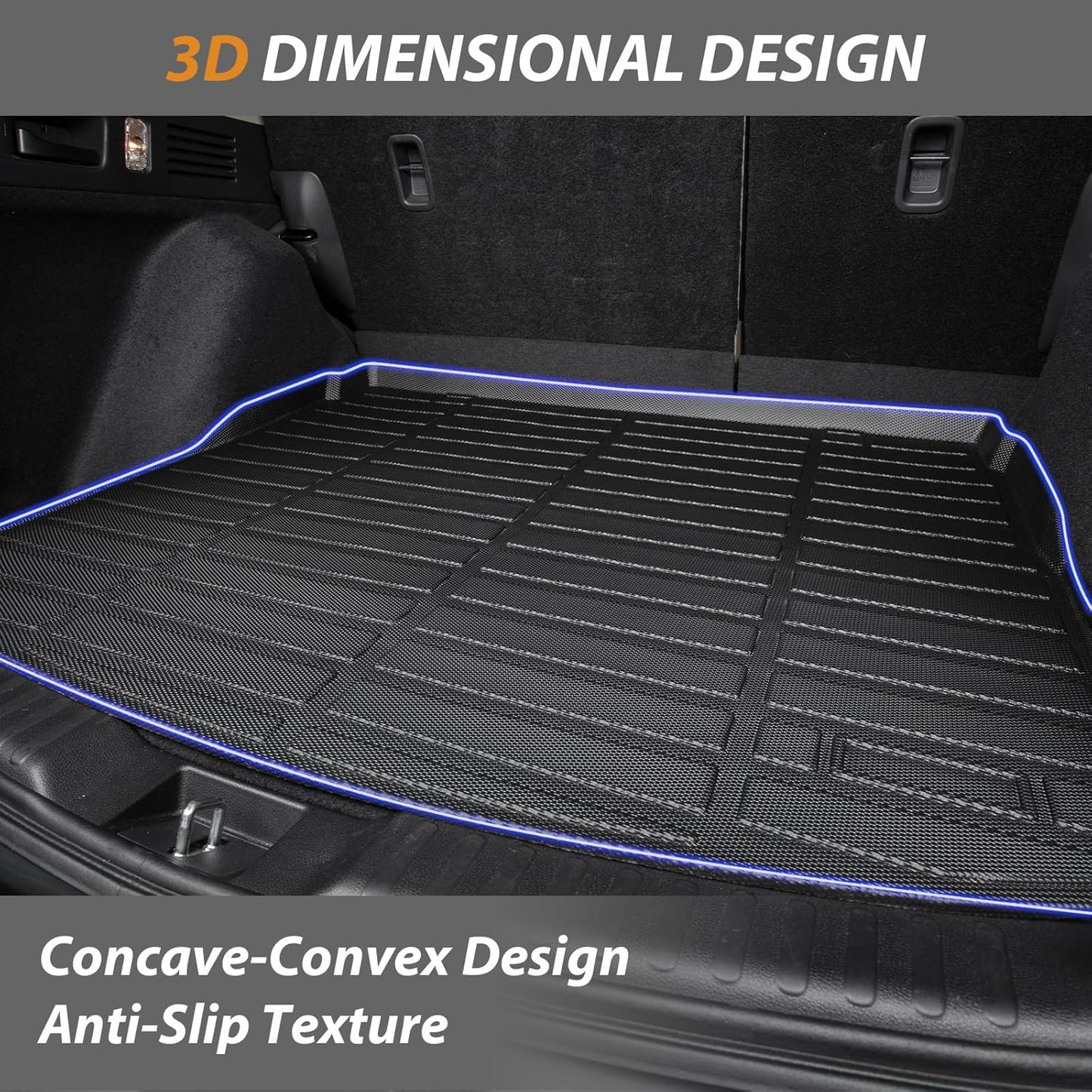 AIPOIL® Floor Mats & Cargo Liner Set for 2019-2025 Audi Q3 All Weather Protection TPE Anti-Slip Automotive Full Set Custom Car Mats Accessories - Black