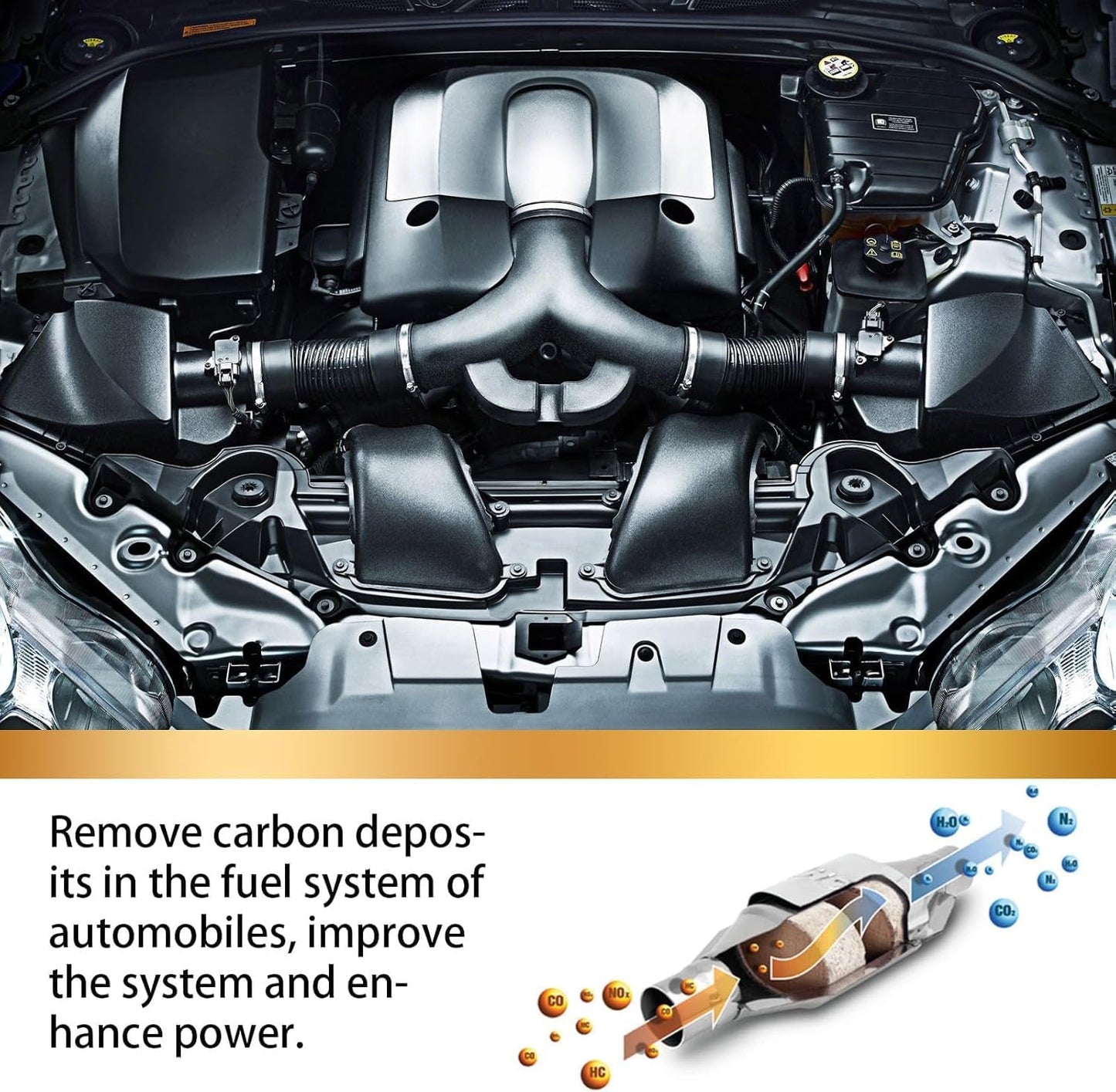 KXC 2PCS Catalytic Converter Cleaner kit,Catalytic Converter Cleaner, Catalytic Converter Cleaner,Fuel System Treatment Oil for Gas and Diesel Car.