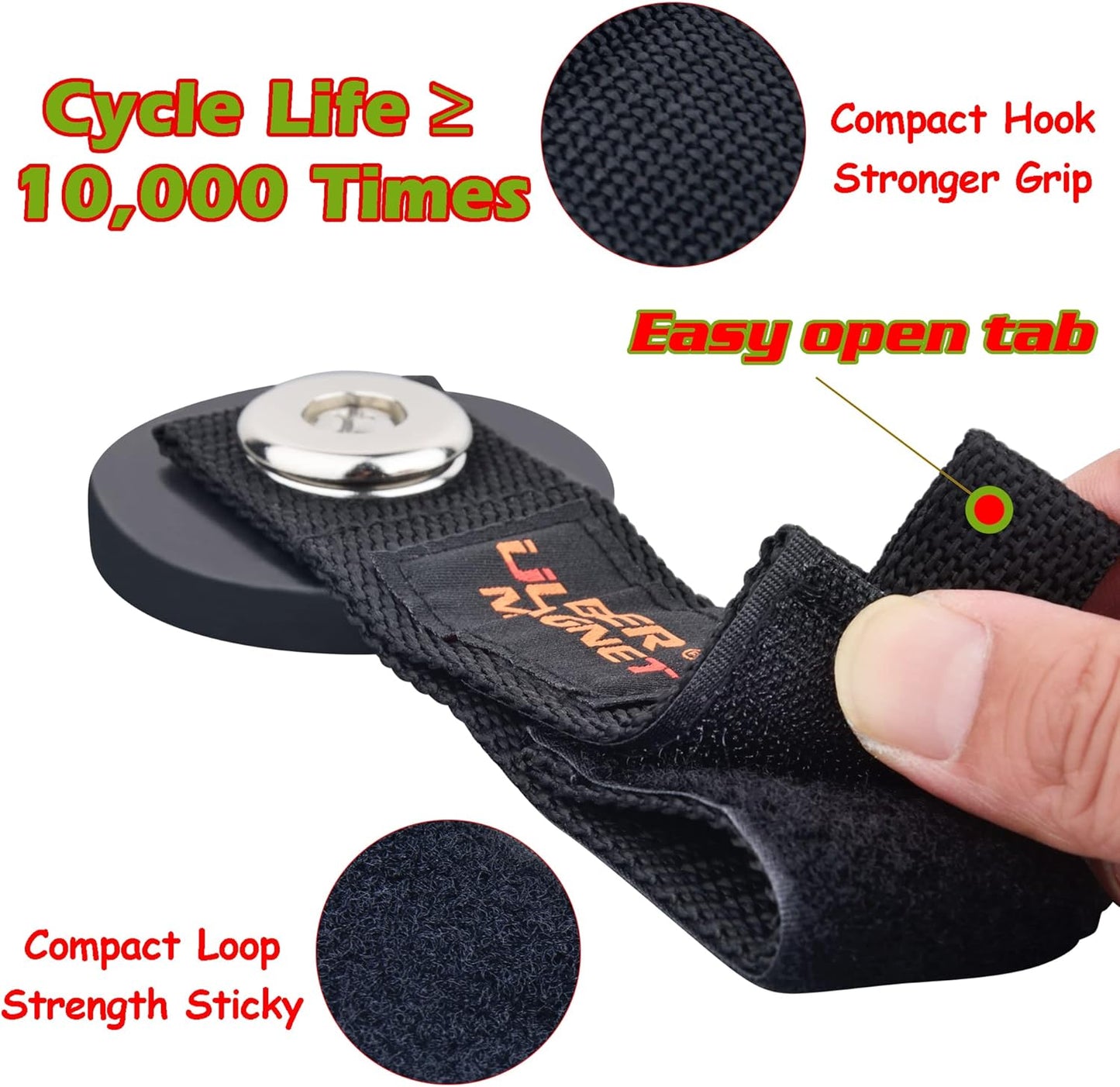 ULIBERMAGNET Strong Magnetic Storage Hooks,Heavy Duty Magnetic Garage Storage Tool Organizer,Extension Cord,Hose, Cable, Rope,Tools for Garage,Pick-up,RV and Workshop(4 Pack/2.59INCH)