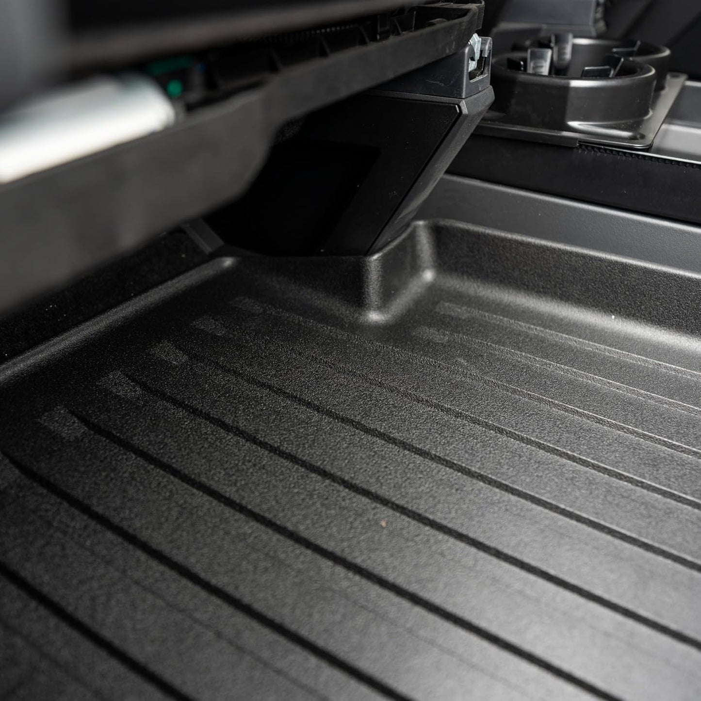 OEDRO Floor Mats Fit for Tesla Cybertruck 2024 2025, TPE All Weather Floor Liners Custom Fit for 2024 Cybertruck Accessories, 1st & 2nd Row Car Mats, Black