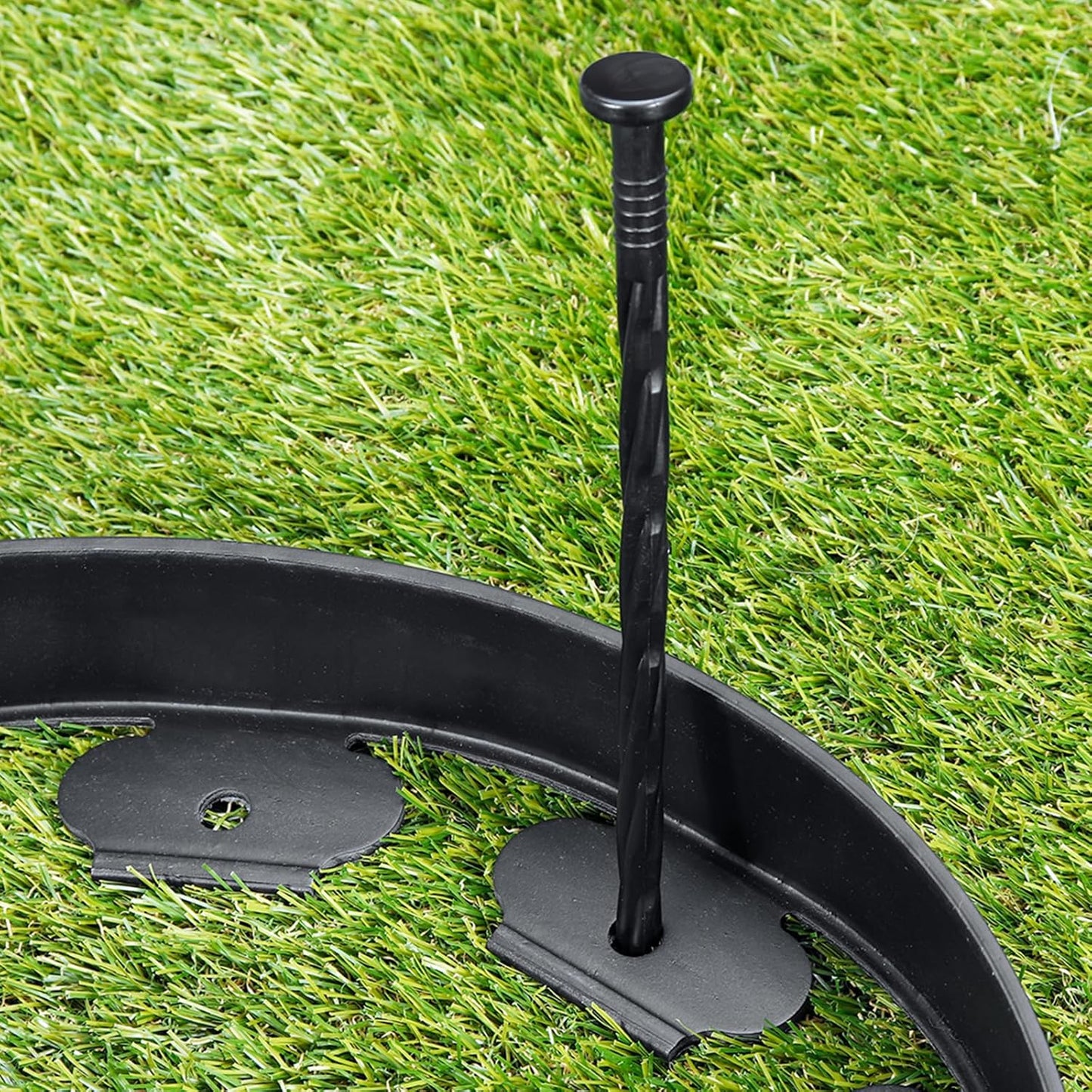 Landscape Edging Stakes, 200 Pcs 8" Plastic Garden Spikes, Spiral Nylon Anchoring Spikes for Paver Edging, Weed Barriers, Artificial Turf, Tent, Grass Pathway and More, Black