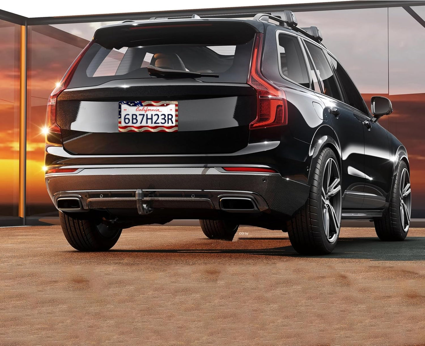 Vintage American Flag License Plate Frame USA Flag Patriotic License Plate Holders Funny Stainless Steel Auto Accessory Bracket 2 Hole with Screws Universal Us Car License Plate Frames 6x12 Inch