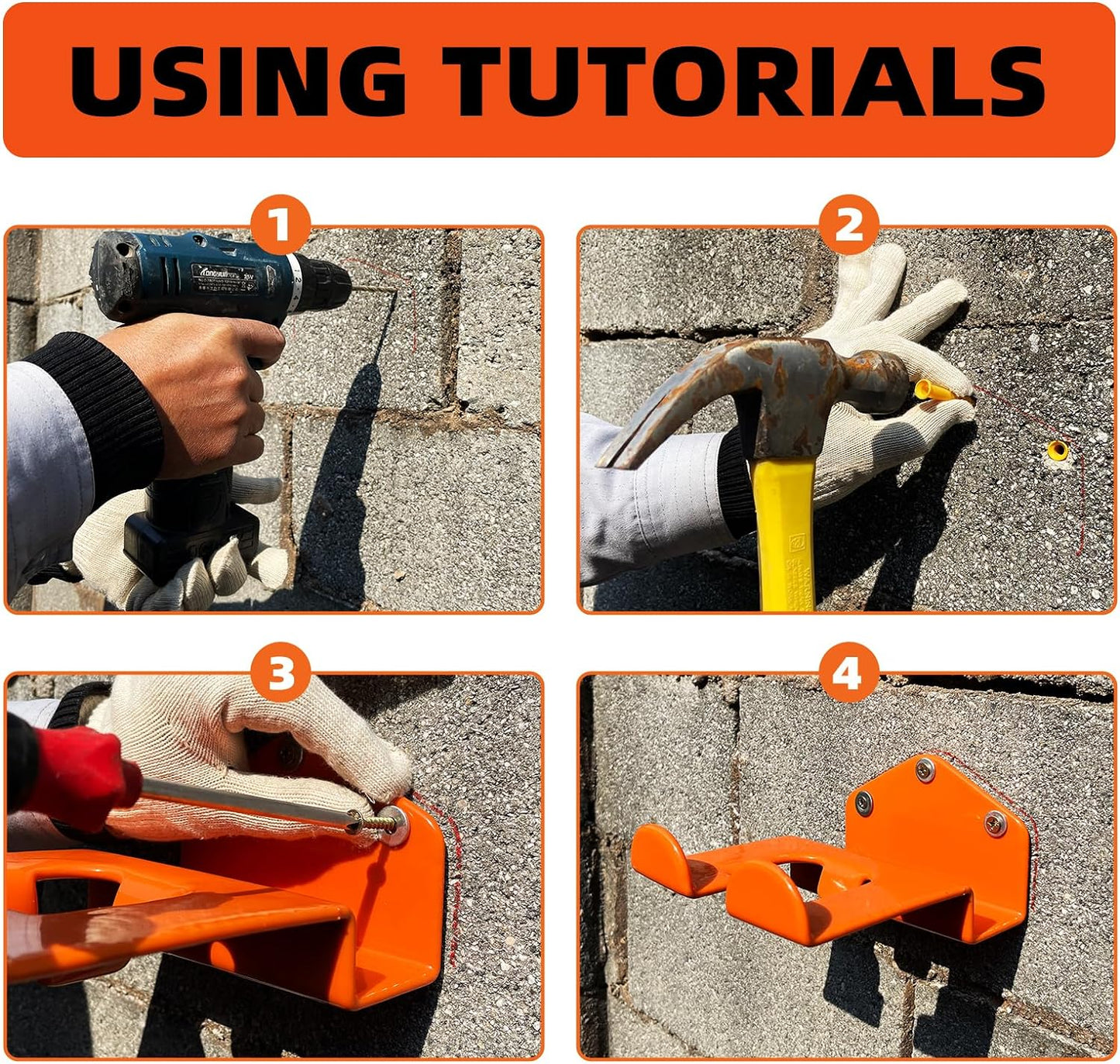 Weedeater Hanger, 2 Pack Weed Eater Hanger for Wall, Heavy Duty Weed Wacker Hooks for Garage, Garage Organization Storage Shed Organizer Mounted Trimmer Rack