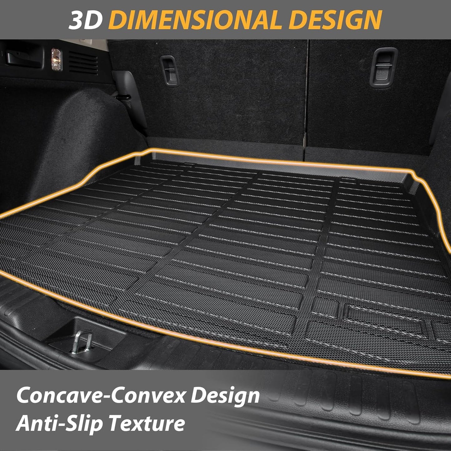 AIPOIL® Floor Mats & Cargo Liner Set for 2019-2025 Acura RDX All Weather Protection TPE Anti-Slip Automotive Full Set Custom Car Mats Accessories - Black