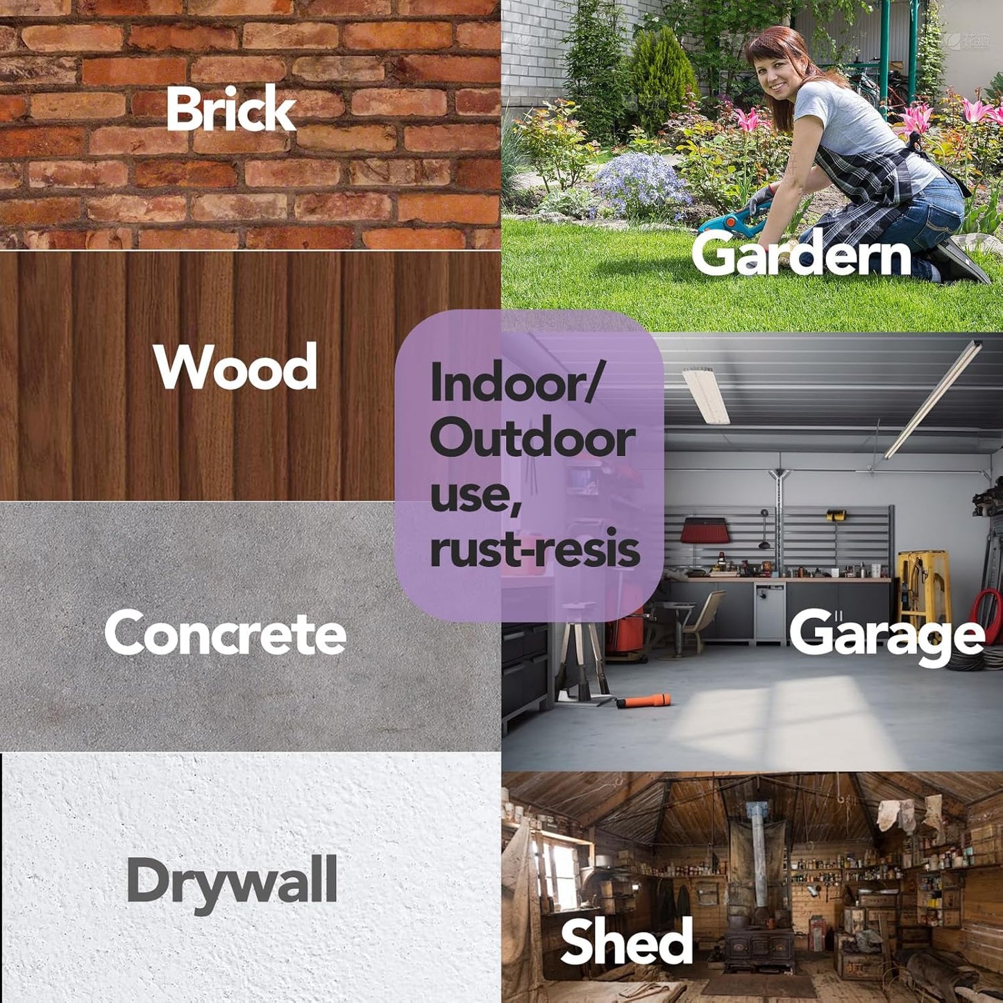 Garden Power Tools Hook 2-Pack Garage Storage Heavy Duty Wall Mount Hanger Organizer for Weed Trimmer Drill Holder