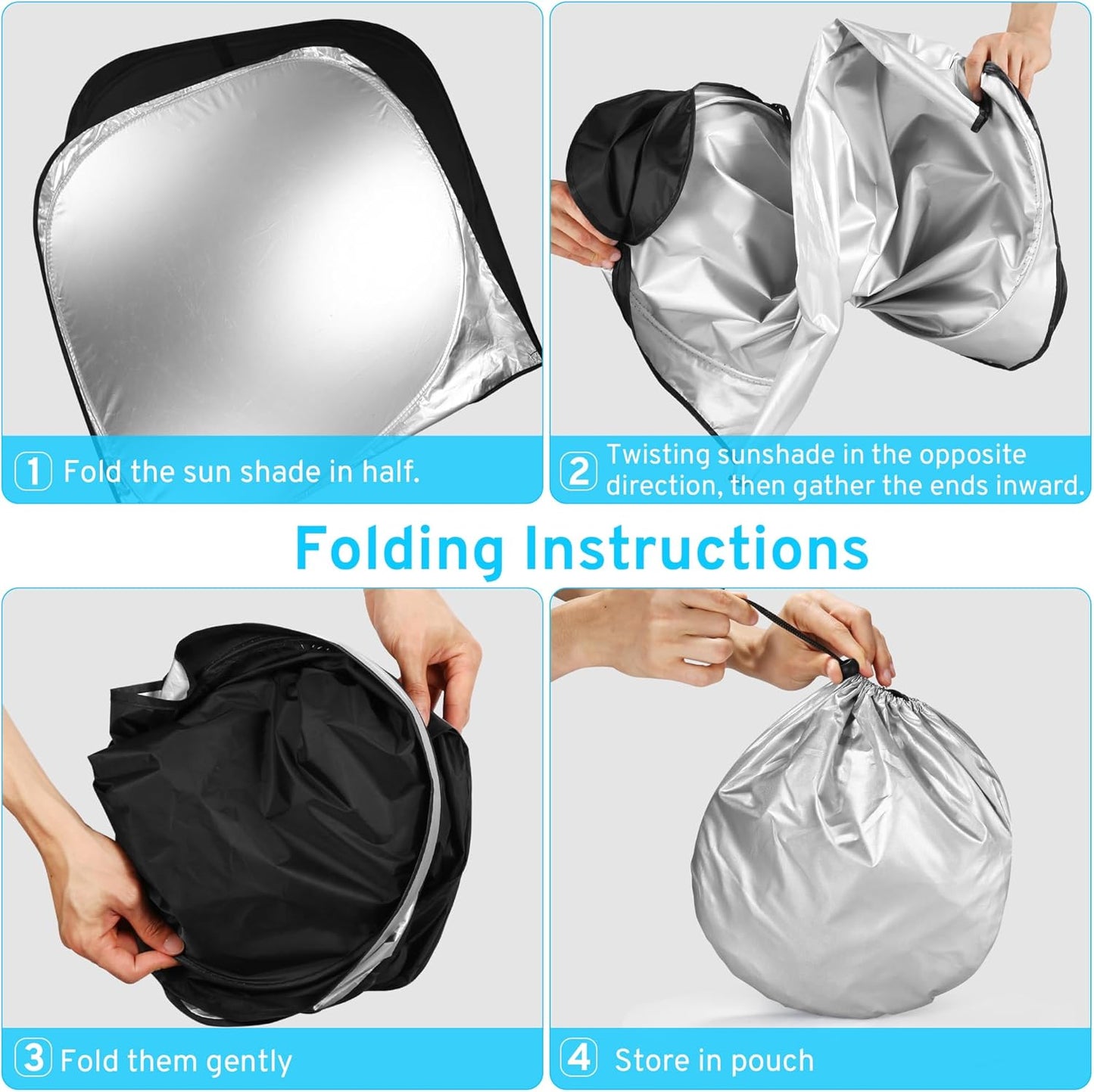 XHRING Windshield Sun Shade Sunshade Compatible with Hyundai Kona 2025 2024 Accessories Car Front Window Sun Shield Cover