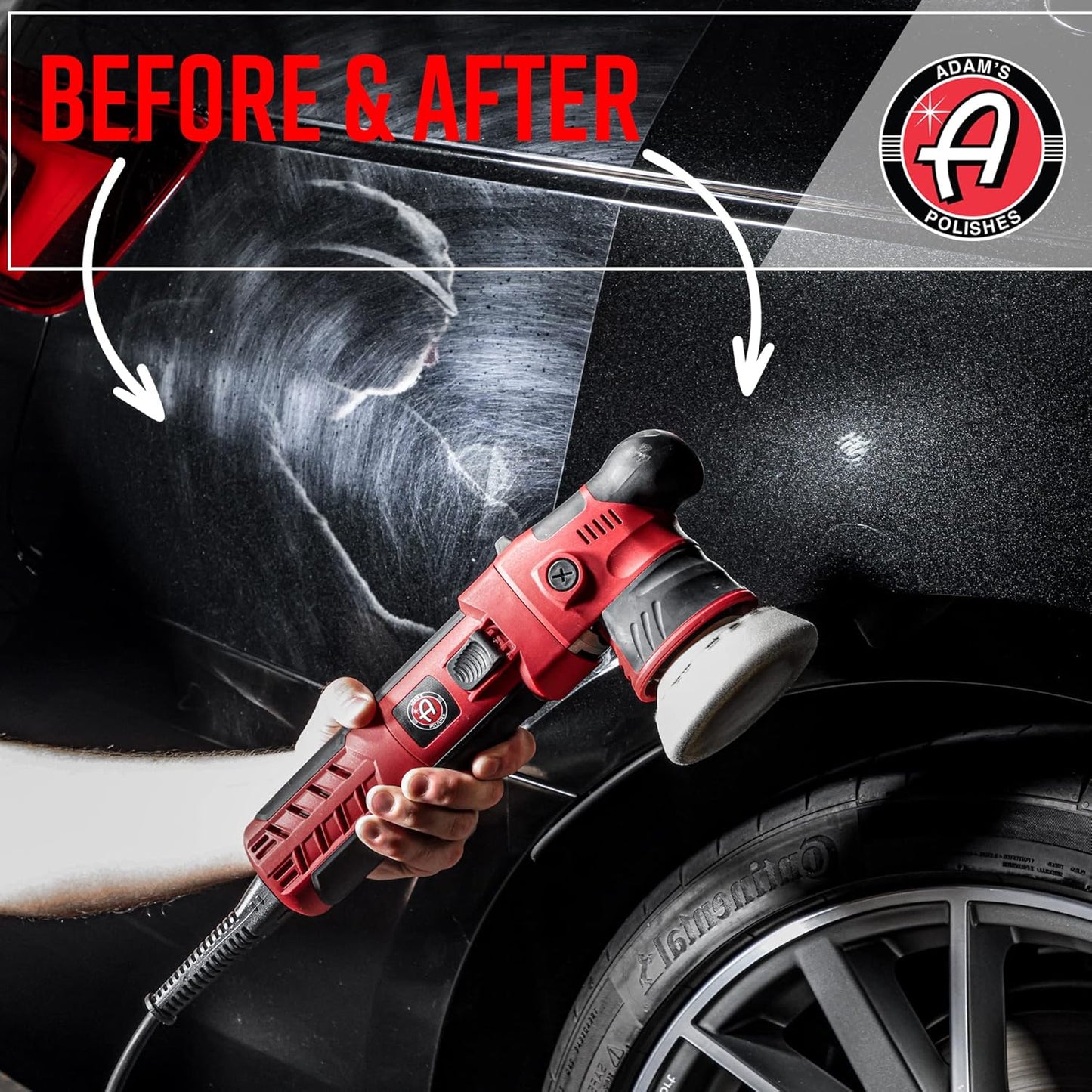 Adam's Polishes SK Pro 12mm Car Polisher - Professional Dual Action Polisher For Car Detailing - Paint Correction, Waxer Buffer DA Polisher - Variable Speed Car Polisher System