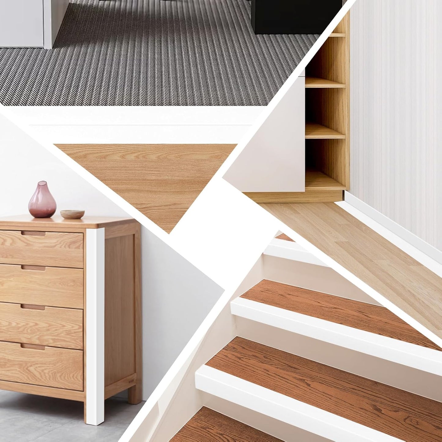 Wall Corner Protector Moulding Trim Peel and Stick Wall Corner Guards Trim Flexible Self Adhesive Edge Protector Moulding, 0.8 in x 10 Ft, White