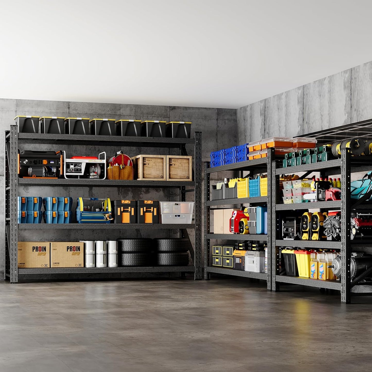 78.8" W Storage Shelves 7000lbs Garage Metal Shelving Heavy Duty Garage Shelves Adjustable Storage Shelves for Industrial, Factory, (78.8" W X 24" D X 78.8" H)