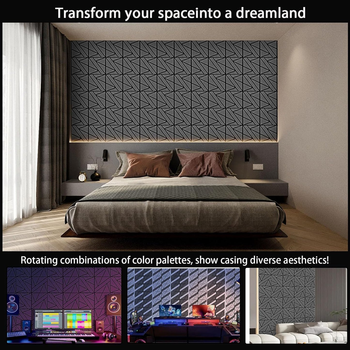 【10 Pack】Acoustic Panels Self-Adhesive (0.4" Thick | 0.8lb/ft³ Medium Density) - 12x12 Soundproof Foam Tiles for Home Office/Wall Sound Absorption, Noise Reduction Panels Studio Use - White