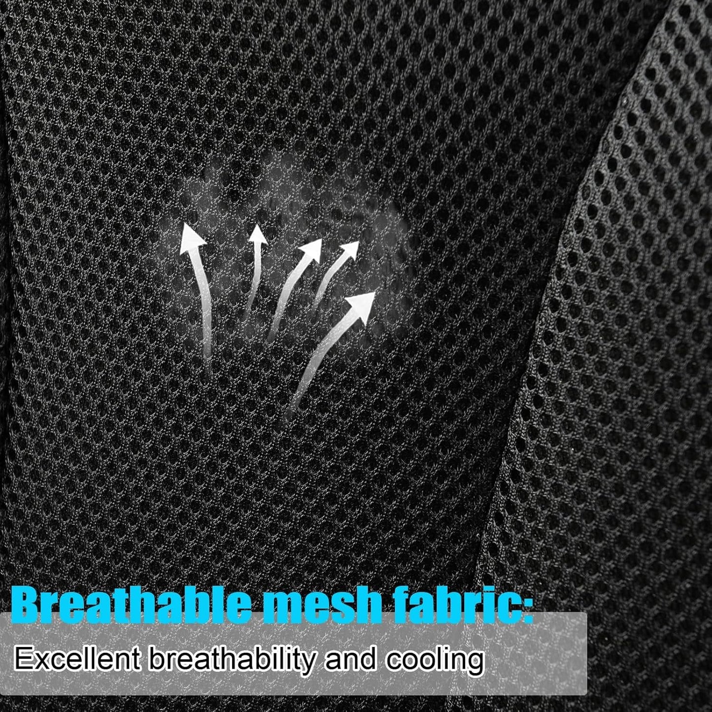 GIANT PANDA Fit Chevy Equinox Trax Malibu Blazer Trailblazer Traverse Tahoe Front Car Seat Cover, 3D Air Mesh Breathable Seat Protector(Black 2-Pack)