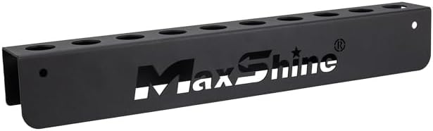 Maxshine Universal Detailing Brush Holder - 10 Car Detailing Brushes Organizer, Sturdy, Simple & Lightweight Design, Easy Wall Mounting for Access, Premium Auto Detailing Accessories & Supplies