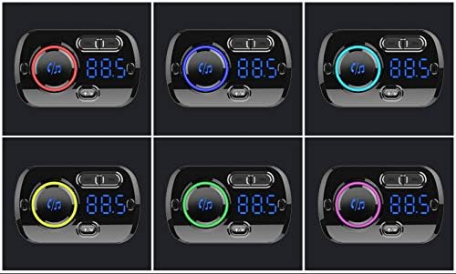 Bluetooth 5.0 Car Audio Transmitter | HD Sound, Fast 20W PD & QC3.0 Charging, Hands-Free Calls, RGB Lights, FM & TF Card