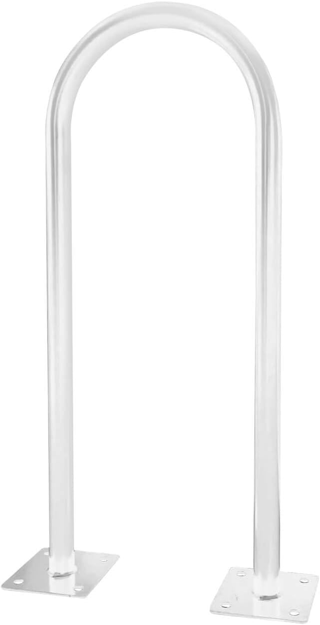 Sandbaggy U Shaped Bike Rack - Outdoor, Commercial - Galvanized Steel - Surface/Ground Mounted (2, White)