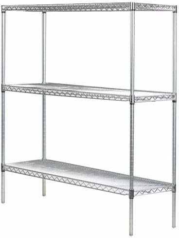 Omega 18" Deep x 72" Wide x 80" High 3 Tier Chrome Starter Shelving Unit