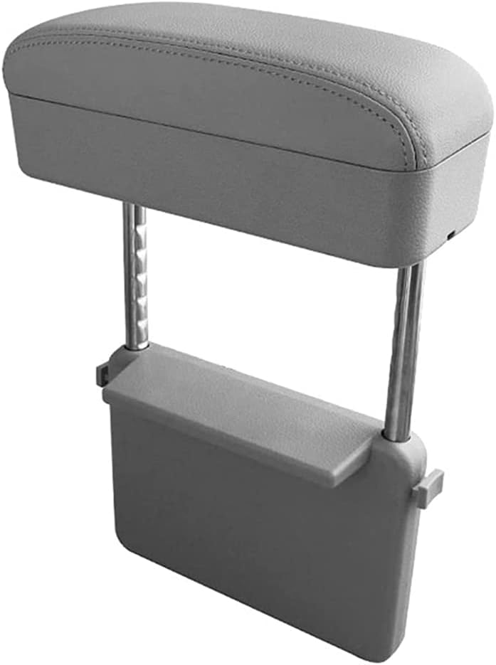 JEYODA Car Armrest Box Adjustable Pad Refit Car Central Lift Armres Storage Organizer Box Arm Rest (Grey)