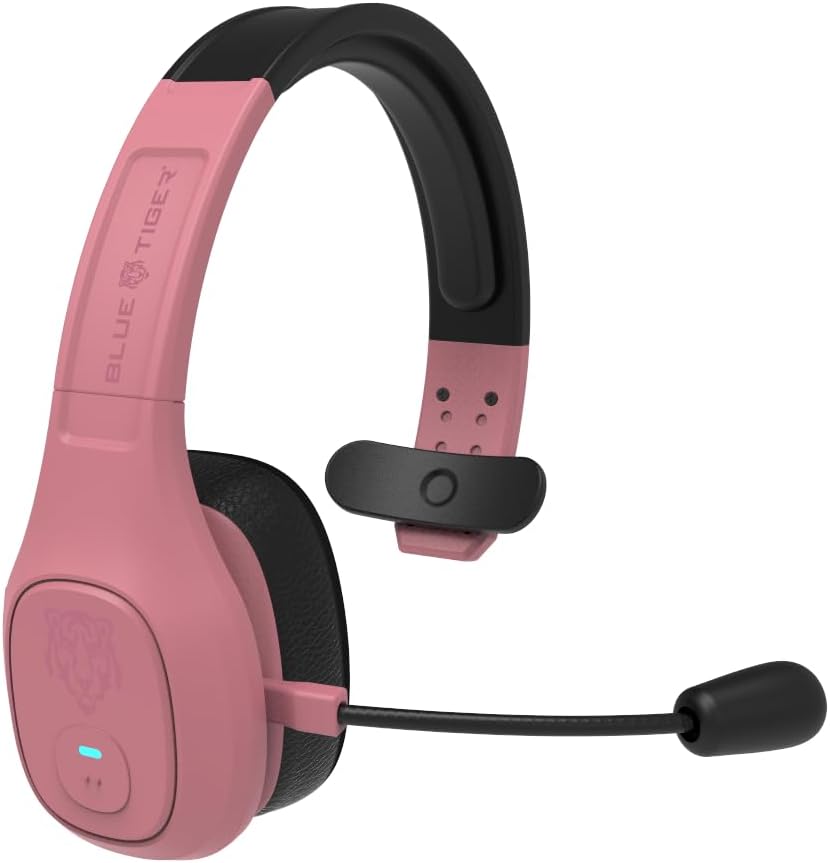 Blue Tiger Storm Rose Gold - Premium Trucker Bluetooth Headset-Wireless Noise Canceling Mono Headset with Mic -High-Fidelity Sound, 30-Hour Talk Time, USB-C Charging - For Truck Drivers, Bluetooth 5.0