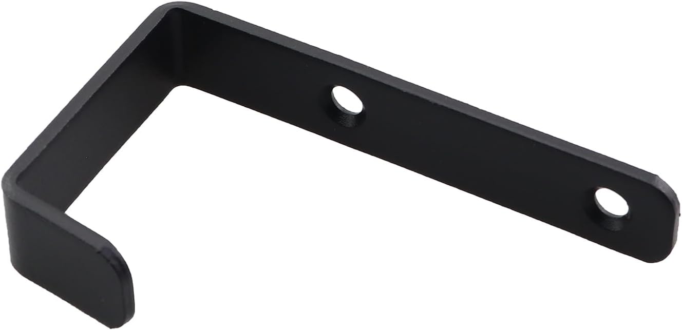 2PCS 82.5x45.5mm Black Metal Wall Mounted 2 Holes J Hook with Screws for Hanging Hat/Clothing/Objects