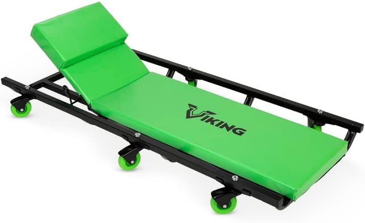 AFF Viking Mechanic's Creeper - Low Profile Fully Padded Design with Adjustable Head - Heavy Duty