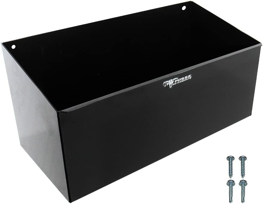 Pit Posse 430BK Double Utility Fuel Jug Rack Holder Shelf 23" Fits 2 Five Gallon Jugs - Made in USA - Enclosed Race Trailer Garage Shop Aluminum Storage Organizer - Includes Mounting Hardware (Black)