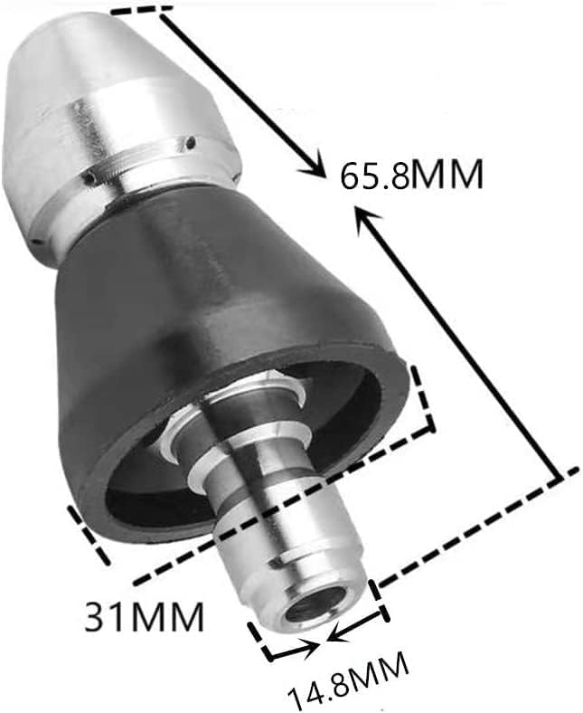 Pressure Washer Sewer Jetter Nozzle with Stainless Steel,3/8'' Quickly Connector, 5000 PSI Orifice 6.5