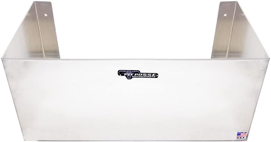 Pit Posse PP3344 Double Utility Jug Holder Storage Rack Shelf - Holds Two 5-Gallon Jugs - Made in USA - Anti-Rusting Aluminum - Shop Garage Enclosed Race Trailer Car Automotive Accessories (Silver)