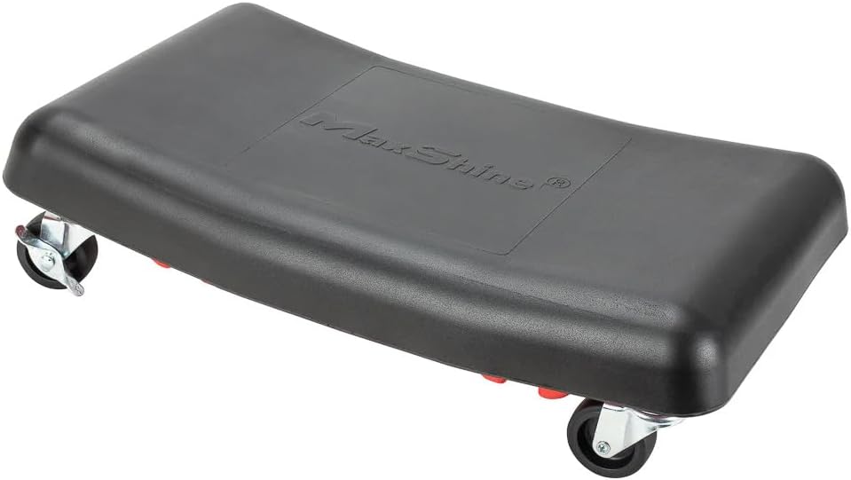Maxshine Detailing Mini Creeper with Cushion - Mobile Rolling Utility Creeper Seat for Mechanics & Detailers - Perfect for Car Cleaning, Buffering, Polishing, Ceramic Coating, and Car Waxing