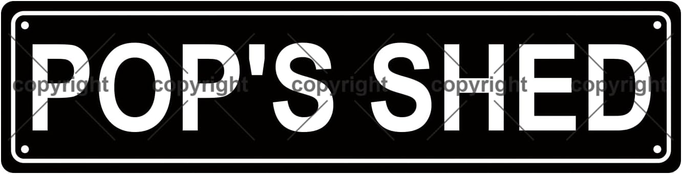 POP'S SHED Space Metal Tin Street Sign Bar Cafe Garage Cave Home Room Wall Bathroom Farmhouse Garden Porch Patio Decor, 16 x 4 Inch