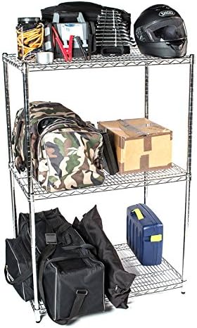 Omega 21" Deep x 36" Wide x 80" High 3 Tier Chrome Starter Shelving Unit