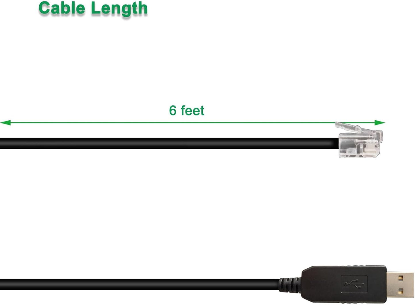 Radar Detector Power Cord for Beltronics, Escort Passport 9500ix, Uniden R3 R7 - RJ11 to USB Cable 6 FT