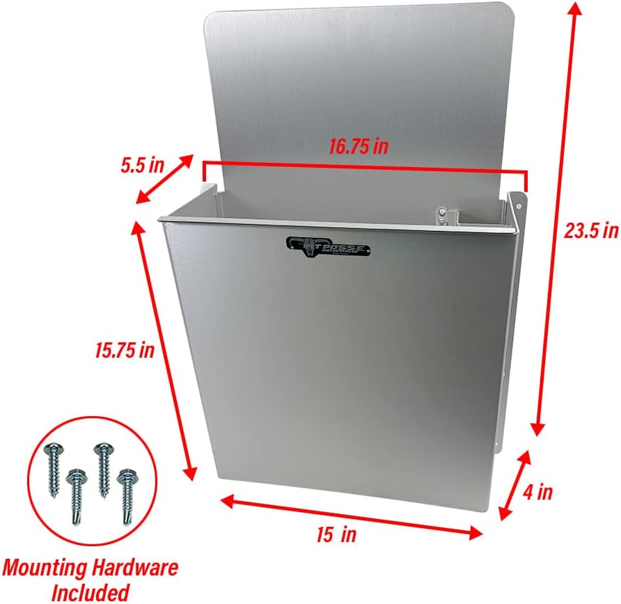 Pit Posse PP3351 Aluminum Wall Mount Floor Jack Holder Pouch Stabilizer - Made in USA - Stabilizer for Enclosed Race Trailer Garage Shop Organizer Storage Snowmobile 5th Wheel Toy Hauler (Silver)