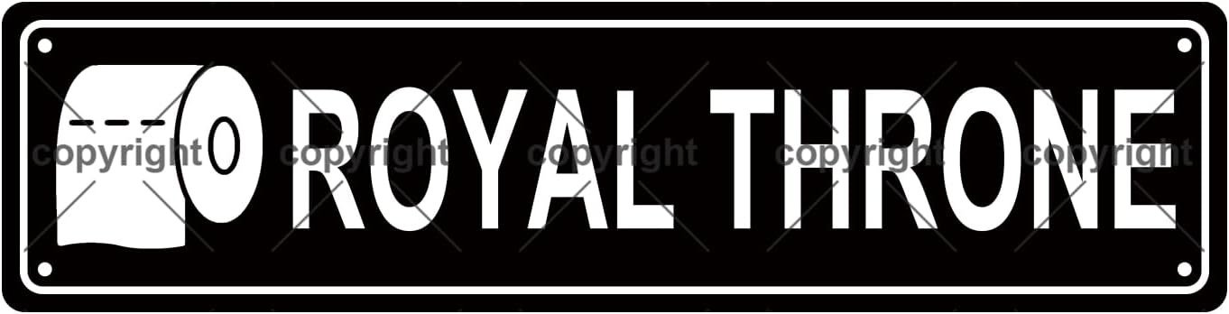 ROYAL THRONE BATHROOM TOILET Space Metal Tin Street Sign Bar Cafe Garage Cave Home Room Wall Bathroom Farmhouse Garden Porch Patio Decor, 16 x 4 Inch