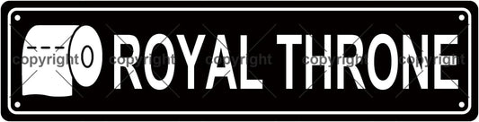 ROYAL THRONE BATHROOM TOILET Space Metal Tin Street Sign Bar Cafe Garage Cave Home Room Wall Bathroom Farmhouse Garden Porch Patio Decor, 16 x 4 Inch