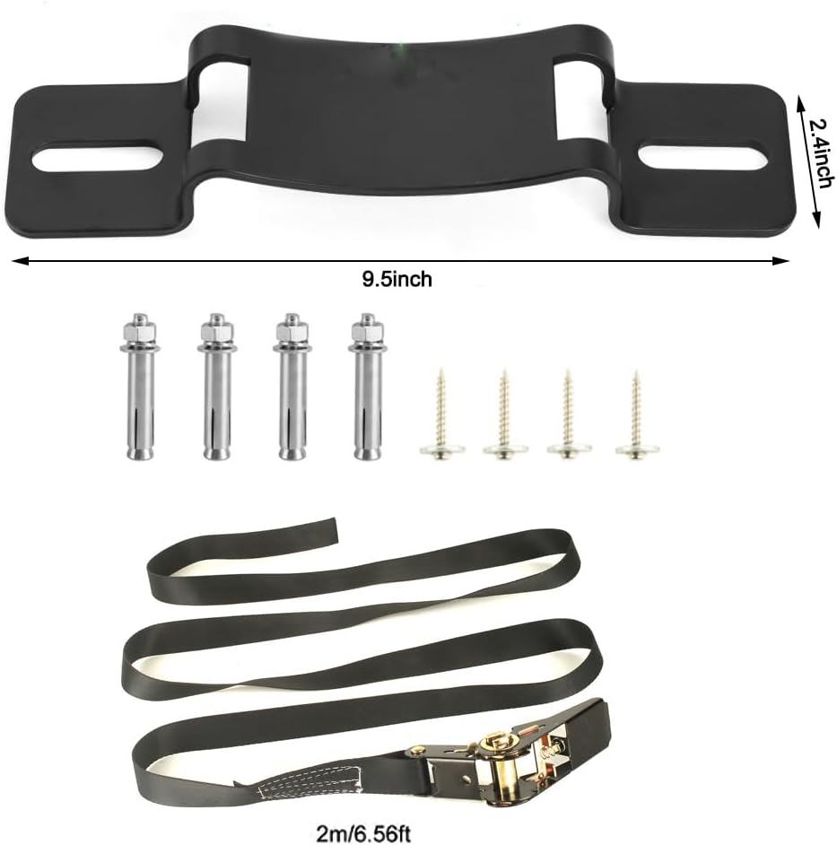 Propane Tank Holder ，Cylinder Wall Mounted Brackets, Ratchet Straps（6.6ft ）, Steel Gas Cylinder Holder, Heavy Duty Gas Cylinder Holder Wall-Mounted Bracket。 (white 1)