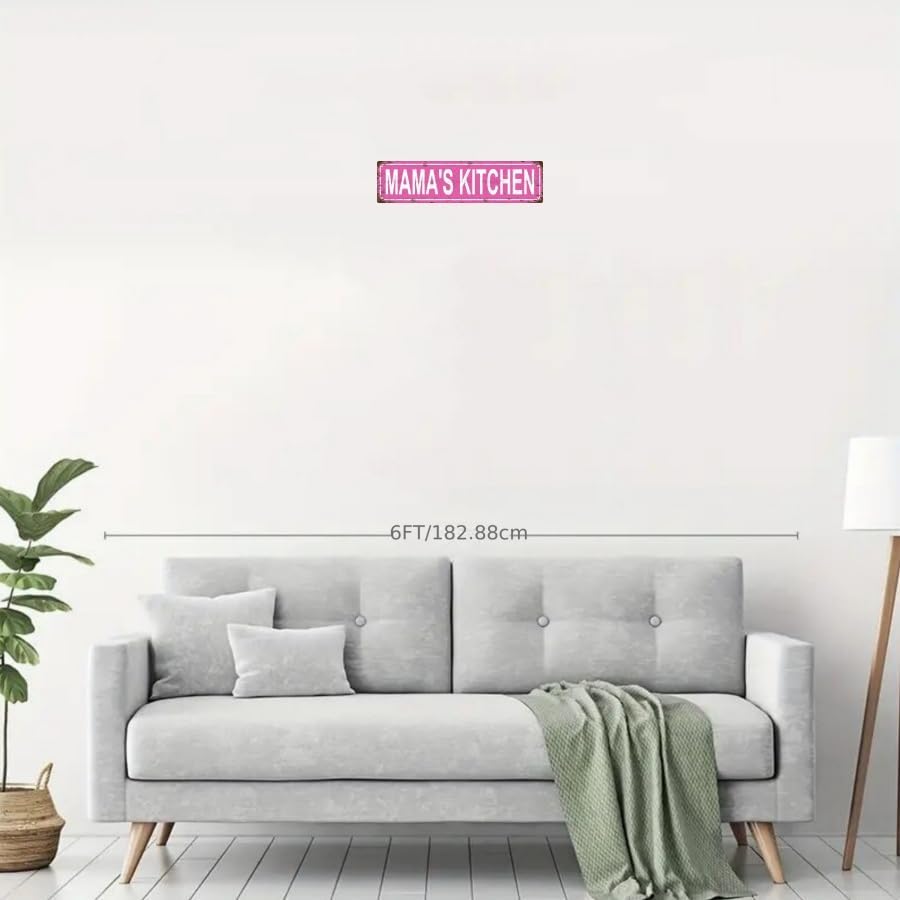 MAMA'S KITCHEN Space Vintage Metal Tin Street Sign Bar Cafe Garage Cave Home Room Wall Bathroom Farmhouse Garden Porch Patio Decor, 16 x 4 Inch