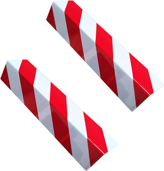 2 Packs 40 * 15 * 1.5cm Garage Wall Protector Foam Wall Corner Guard for Parking Garages Wall Edge Protector with Reflective Safety Stripe, Self-Adhesive (Red-White)