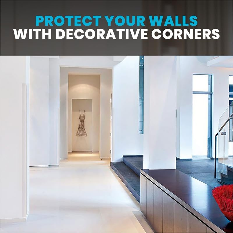 Proflex Wall Corner Protector - Pack of 6 Self Adhesive Corner Guards for Walls Edge Protection - 1 inch x 60 inch, Clear – Easy to Apply – No Tools Needed