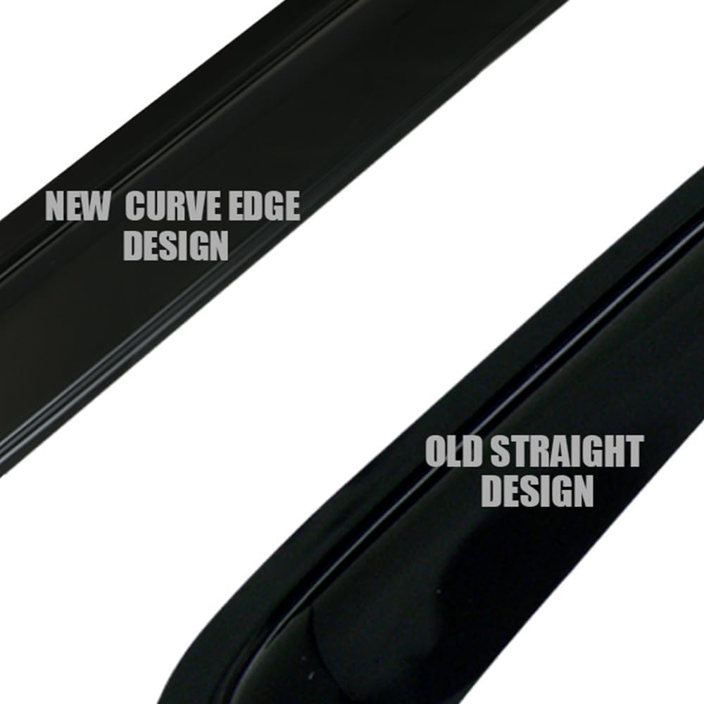 4Pcs Dark Smoke Tint Front Rear Window Deflector Sun/Rain/Wind Guards Shade Smoke Window Visors 2001-2004 Compatible with Toyota Tacoma Double/Crew Cab