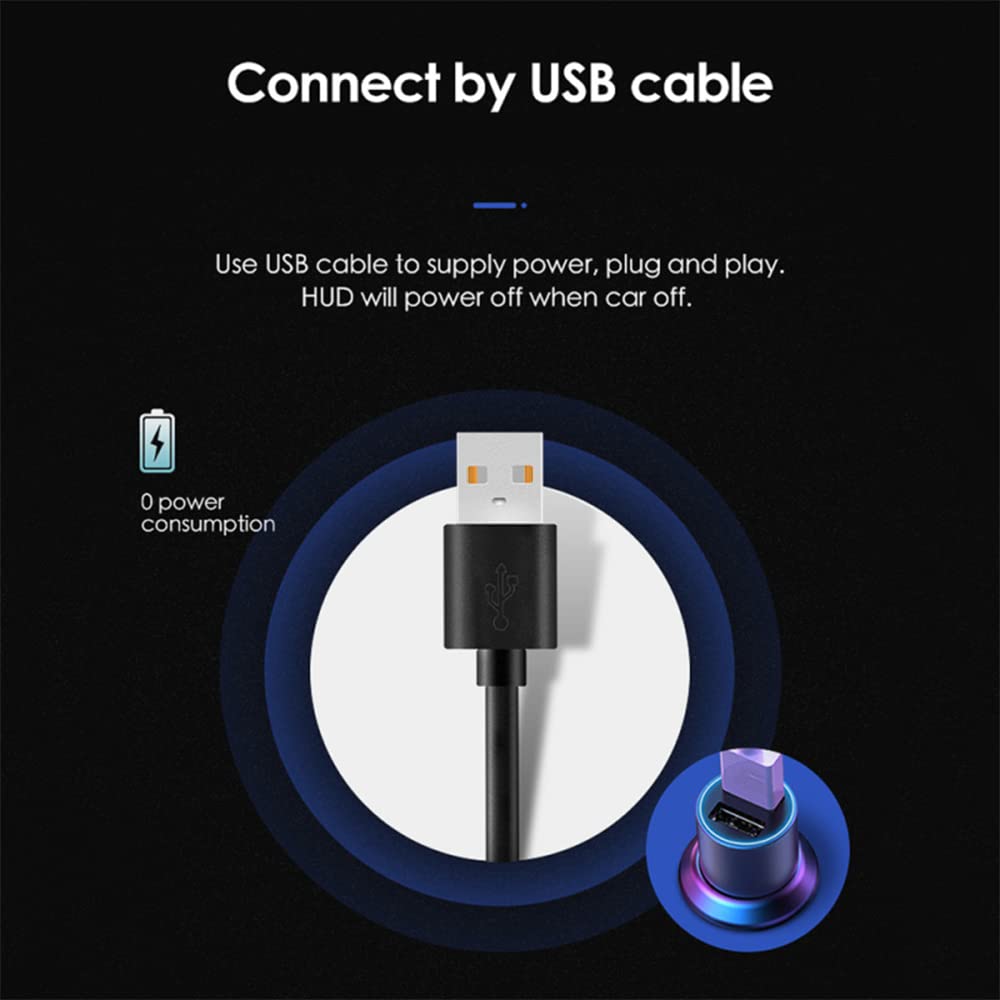 3D HUD Head Up Display Speedometer Digital Speed MPH Overspeed Alarm Fatigue Driving Alert Altitude Windshield Projector Universal for All Cars Truck Vehicle