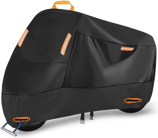 Bike Cover Outdoor Storage Waterproof for 1 Bike, 300D Oxford, Lock Holes, Reflective, Windproof Buckles, Bike Tarp for Mountain Road City Electric Bicycle (S: 68" x 33" x 39")