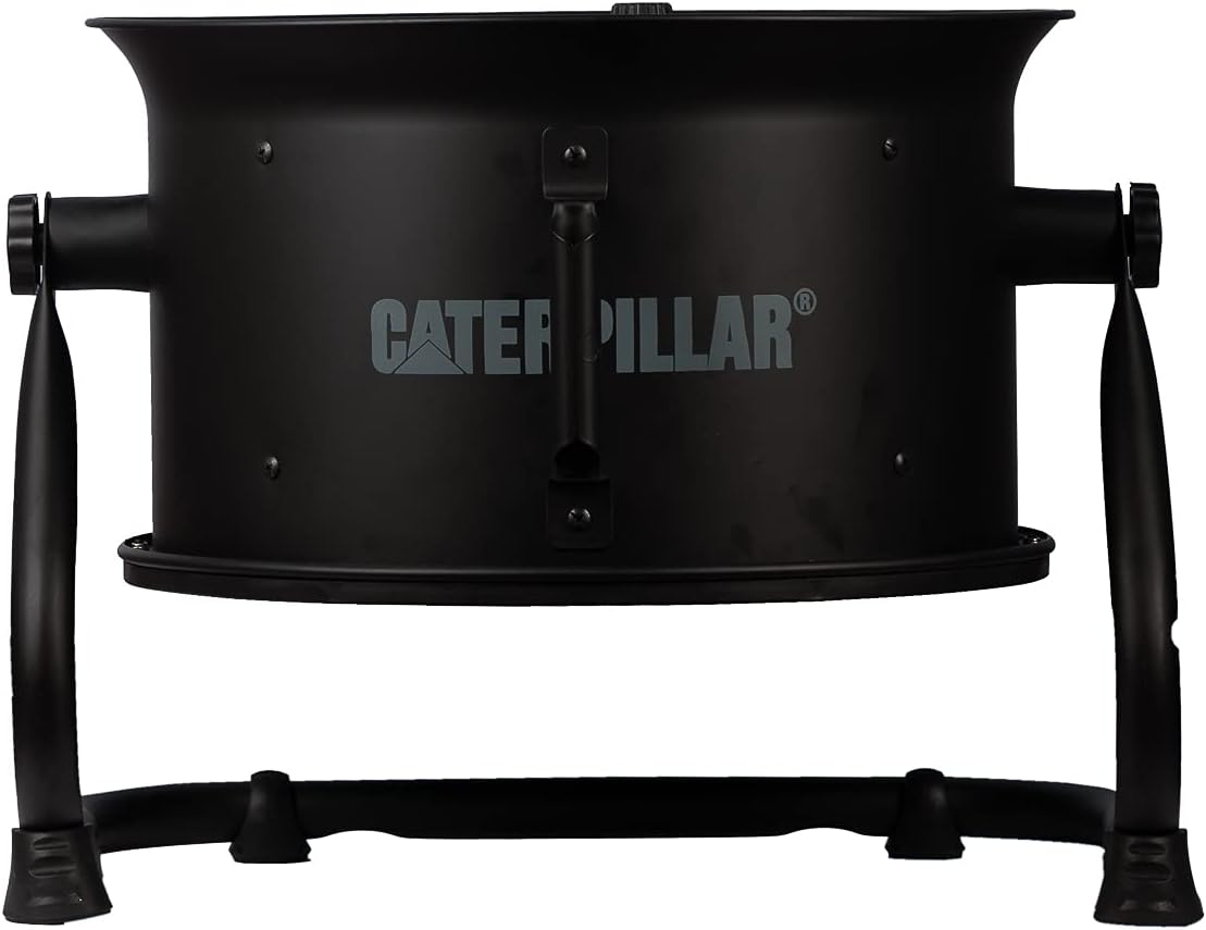 CATERPILLAR 14 inch Heavy Duty Industrial High Velocity Drum Air Circulator Utility Shop Floor Fan, 360 degree Pivoting Metal Drum Head, 2300 CFM, Dual Ball Bearing 4-speed Motor, BLACK