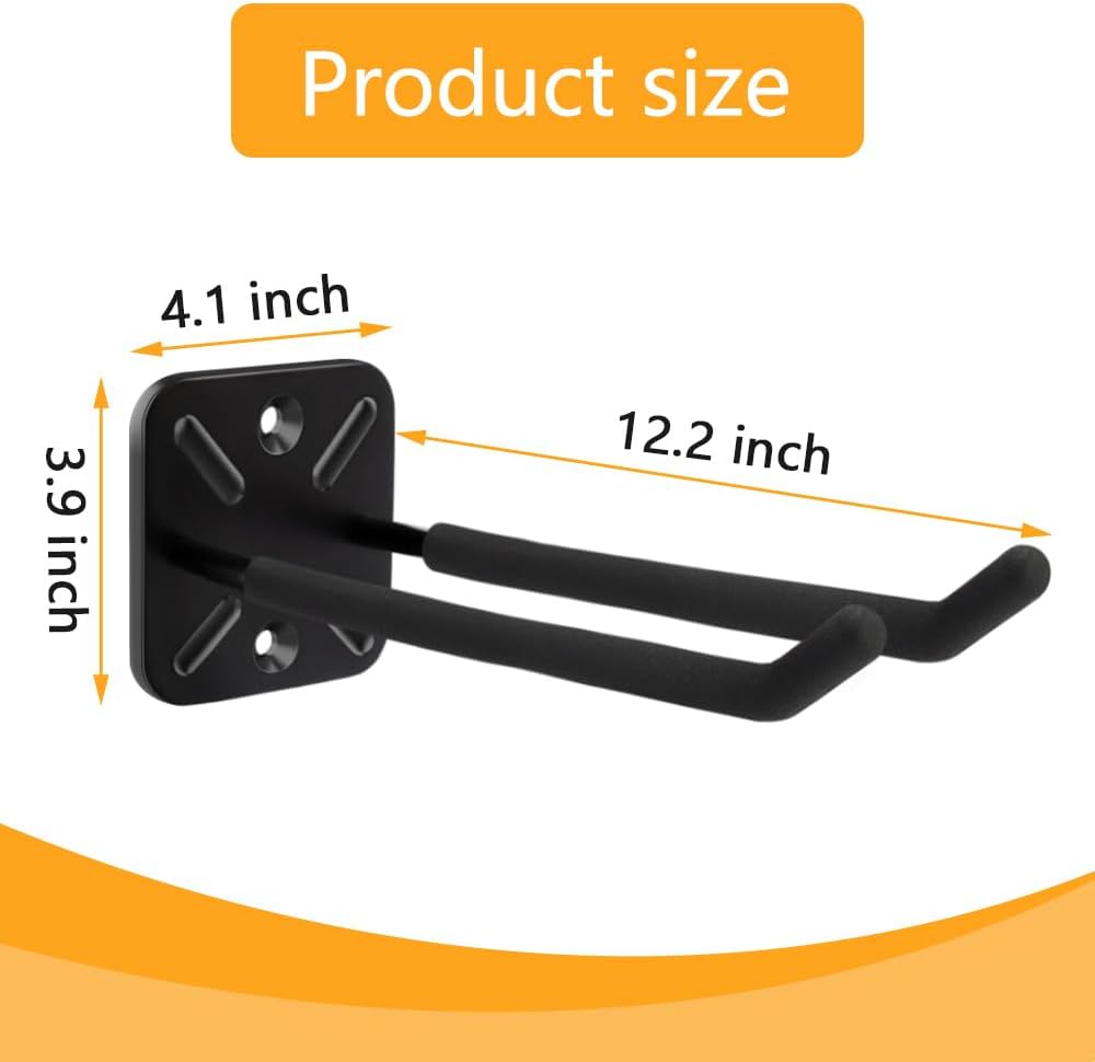 4PCS Garage Hooks Heavy Duty, Garage Hanger Storage Tool Organizer Rack, Wall Mount Utility Hooks to Hang Chairs, Ladders, Tires, Shovels, Strollers and More