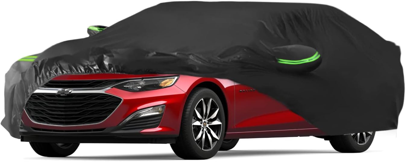 Proadsy 2026 Car Cover Fit for Chevrolet Chevy Malibu 2016-2025 2026, Waterproof All Weather, Windproof Snowproof Rain Hail Sun UV Dust Snow Protection Full Outdoor Indoor Exterior Car Covers