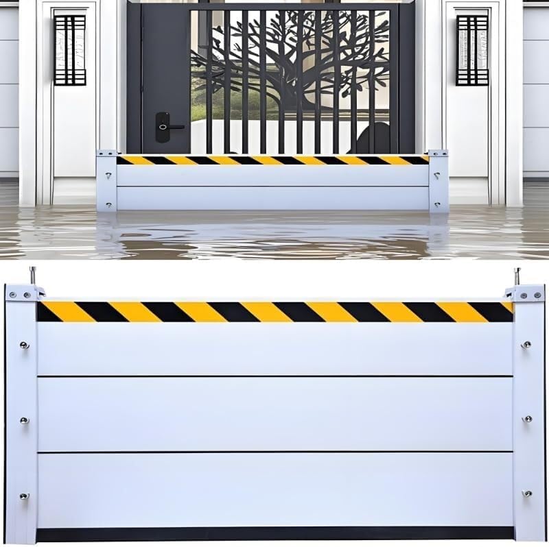 Flood Barriers for Home Exterior,Aluminum Alloy Outdoor Garage Doors Water Barriers for Flooding(H31.5Inch,L6.5FT)