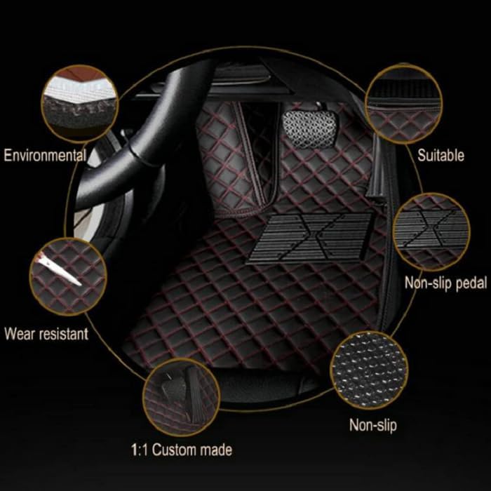 Customized Personalized car Floor mats, All-Weather Luxury car Floor mats, Waterproof and Anti Slip Leather car Floor mat Lining, 95% Customized car, Truck, and SUV Floor mats (Edge Purple)