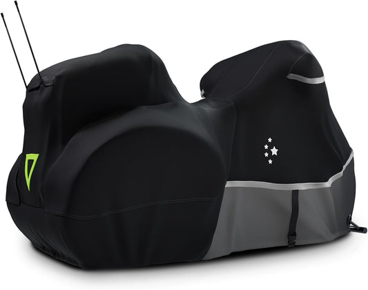 Trike Cover, Heavy Duty 420D Waterproof for Harley Davidson Freewheeler, Tri Glide, Goldwing, Chieftain, Challenger - Black/Gray