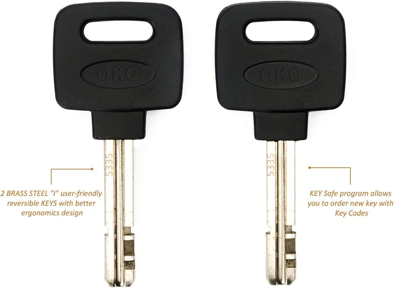 OKG Ultra Security Motorcycle Chain Lock, 4 Keys, 13lbs, 5 ft x 1/2in (12mm) Thick Motorcycle Lock Chain, Heavy Duty Chain Lock, High Security Cut Proof Chain Combo Anti Theft Heavy Duty Small U-Lock