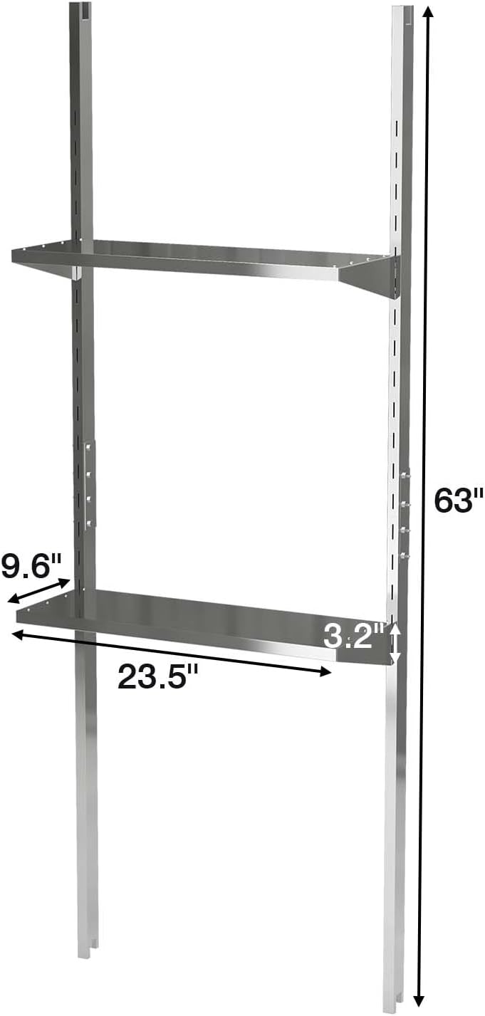 Patiowell 8x10 FT Outdoor Storage Shed with Detachable Storage Rack, Large Garden Tool Metal Shed with Sloping Roof and Double Lockable Door, Outdoor Shed for Backyard Garden Patio Lawn,Grey