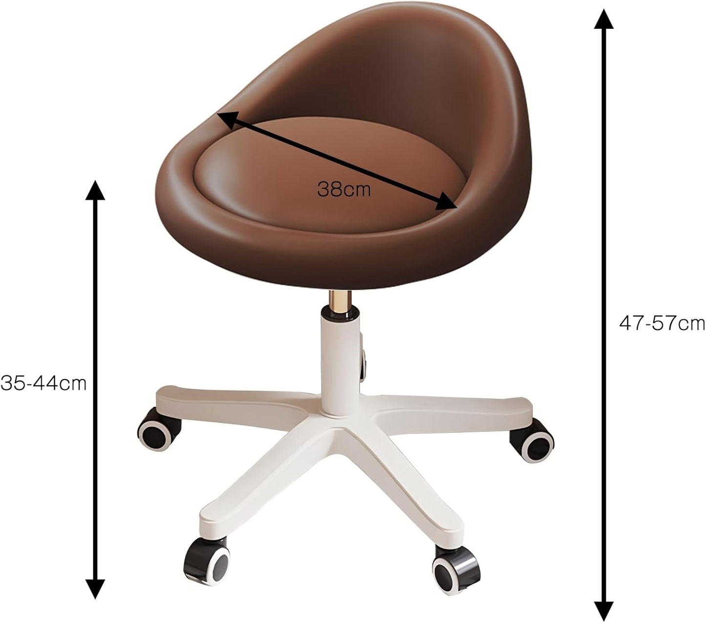 Rolling Stool Rolling Hydraulic Salon Stool with Low Backrest - Adjustable Swivel Chair for SPA, Shop, Salon, Massage, or Medical Office-1pcs