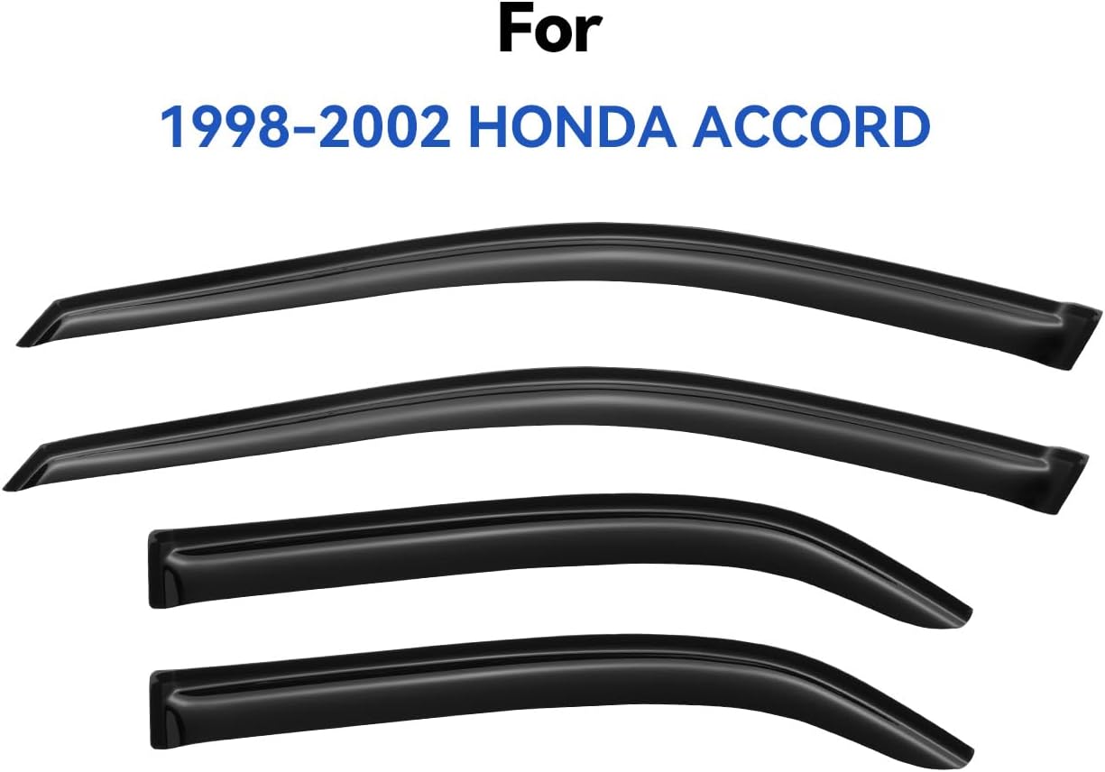 Window Visors Rain Guards for 1998 1999 2000 2001 2002 Honda Accord, Out-Channel Window Vent Wind Deflectors Visors Shades for 98-02 Accord Sedan